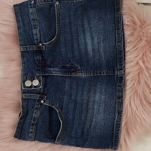 PRE-LOVED REFUGE Y2K DENIM MICRO-MINI SKIRT-M